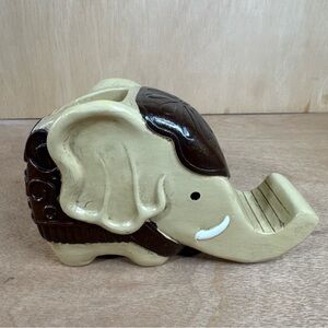 COOLBROS Pen/Pencil Holder w/Phone Stand, Resin Elephant Shaped. 6” x 2-1/4” x 4